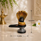 Shiv Ling with Sheshnag Idol – Antique Gold Polymarble Statue for Home Altar & Spiritual Devotion