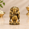 Antique Brass Standing Ganesha Idol – Traditional Miniature Ganpati Statue