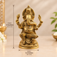 Premium Brass Ganesha Idol – Intricately Detailed Seated Ganpati Statue