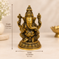 Antique Brass Ganesha Idol – Intricately Carved Traditional Ganesh Statue