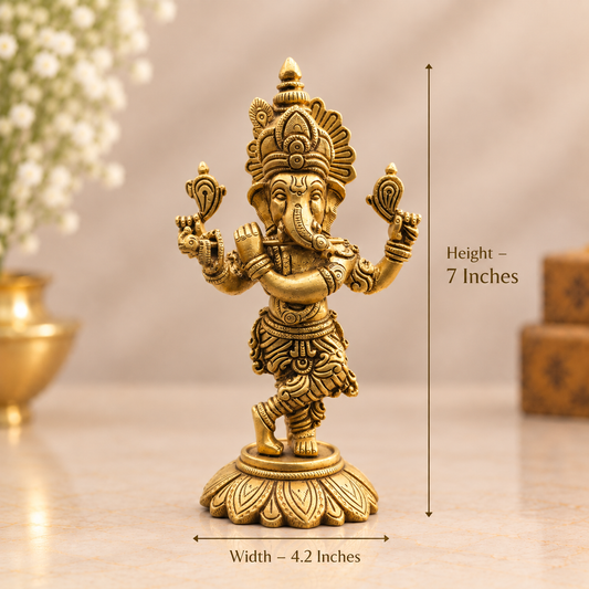 Premium Brass Dancing Ganesha Idol