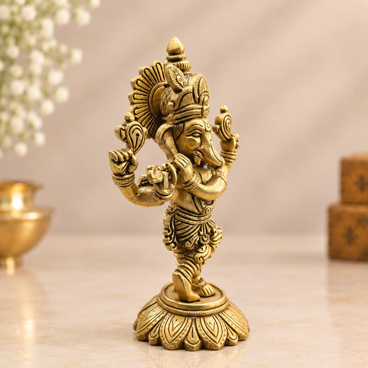 Premium Brass Dancing Ganesha Idol