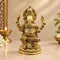 Premium Brass Ganesha Idol – Intricately Detailed Seated Ganpati Statue