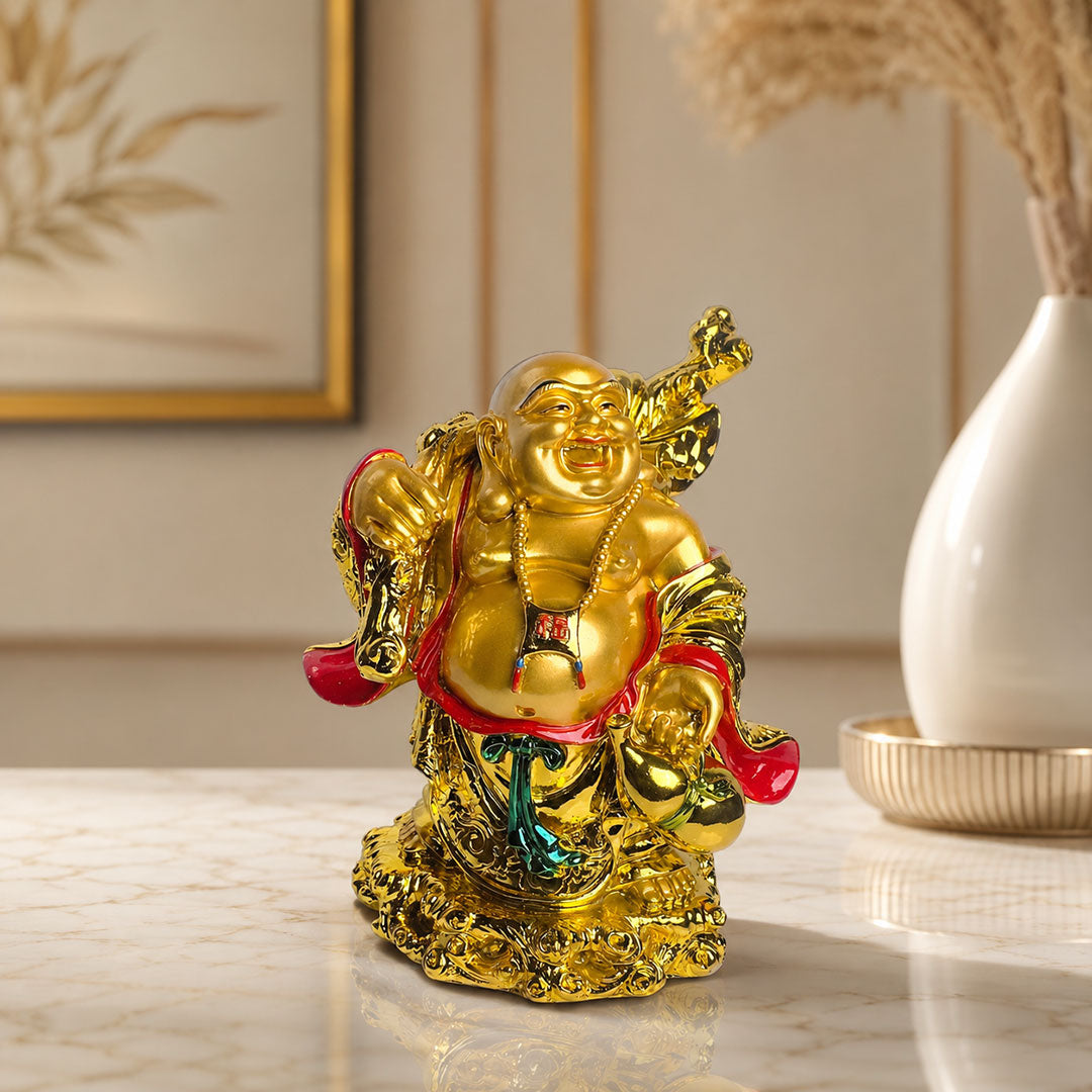 Golden Laughing Buddha Statue – Symbol of Prosperity & Happiness
