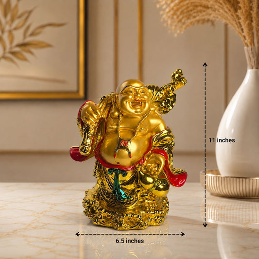 Golden Laughing Buddha Statue – Symbol of Prosperity & Happiness
