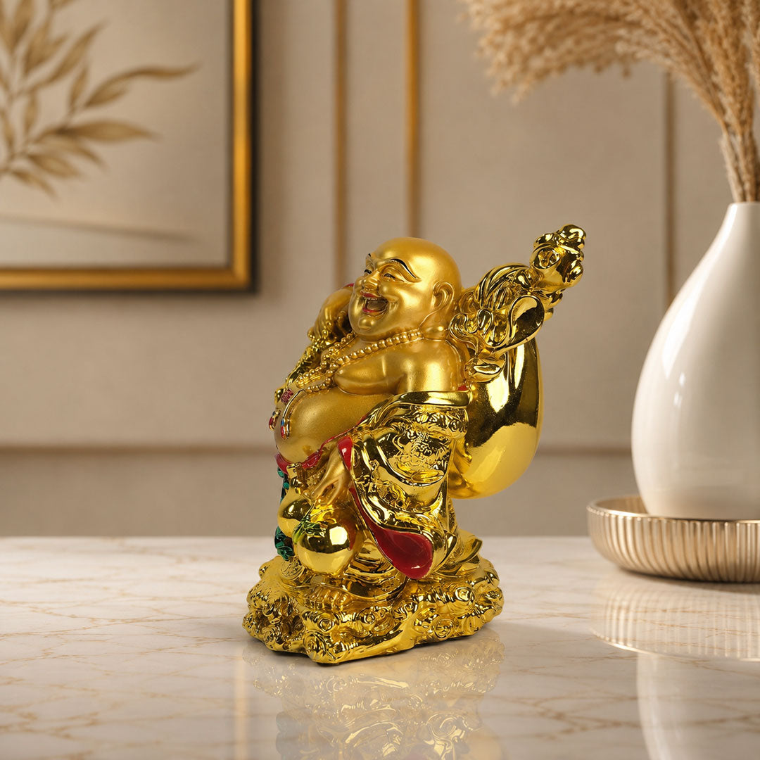 Golden Laughing Buddha Statue – Symbol of Prosperity & Happiness