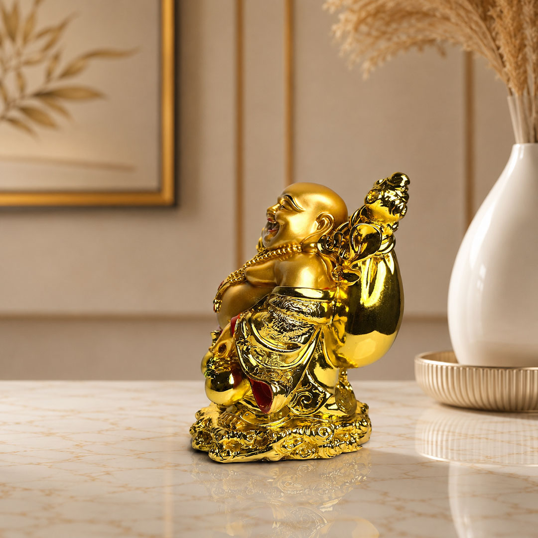 Golden Laughing Buddha Statue – Symbol of Prosperity & Happiness