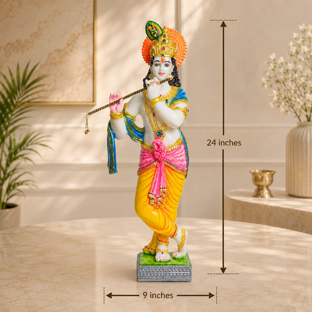Lord Krishna  Flute Idol - Symbol of Wisdom & Prosperity