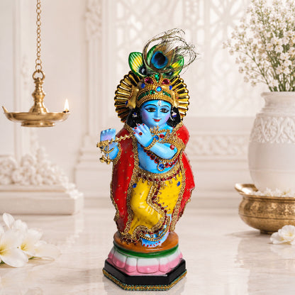 Lord Krishna Idol with Flute – Divine Home & Temple Décor