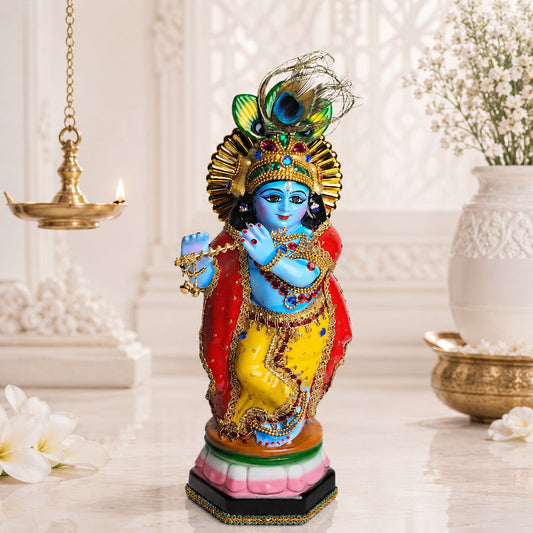 Lord Krishna Idol with Flute – Divine Home & Temple Décor