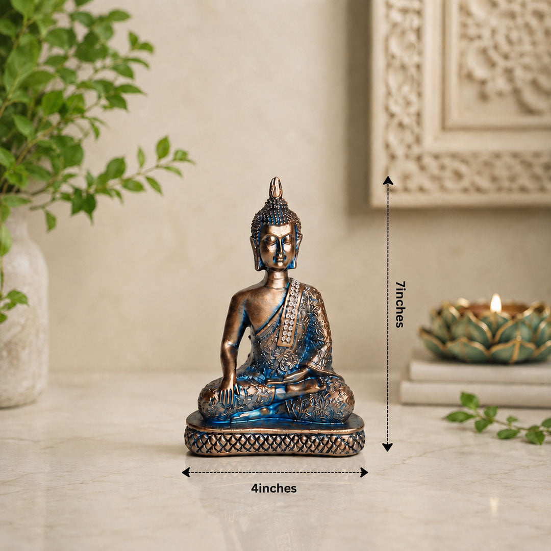Meditating Buddha Premium Polymarble Idol