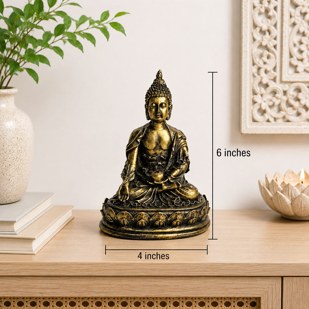 Meditating Buddha Premium Polymarble Idol