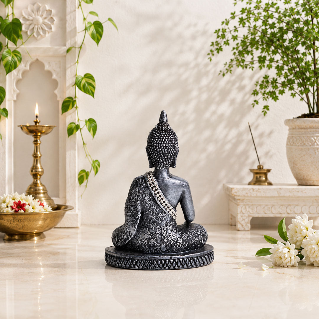 Meditating Buddha Premium Polymarble Idol
