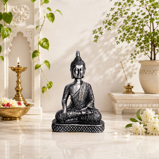 Meditating Buddha Premium Polymarble Idol