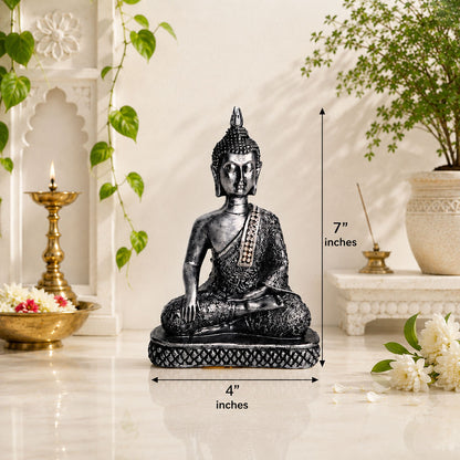 Meditating Buddha Premium Polymarble Idol